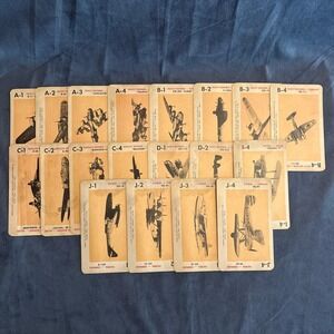 1965 12 O'Clock High Card Game Lot of 19 WWII Airplane‎ Collectible Cards